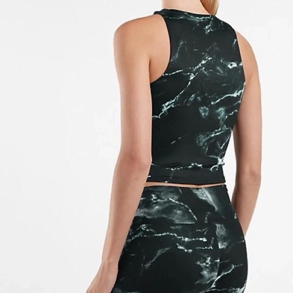 EXPRESS NWOT Body Contour High Compression Marbled Cropped - Picture 2 of 12